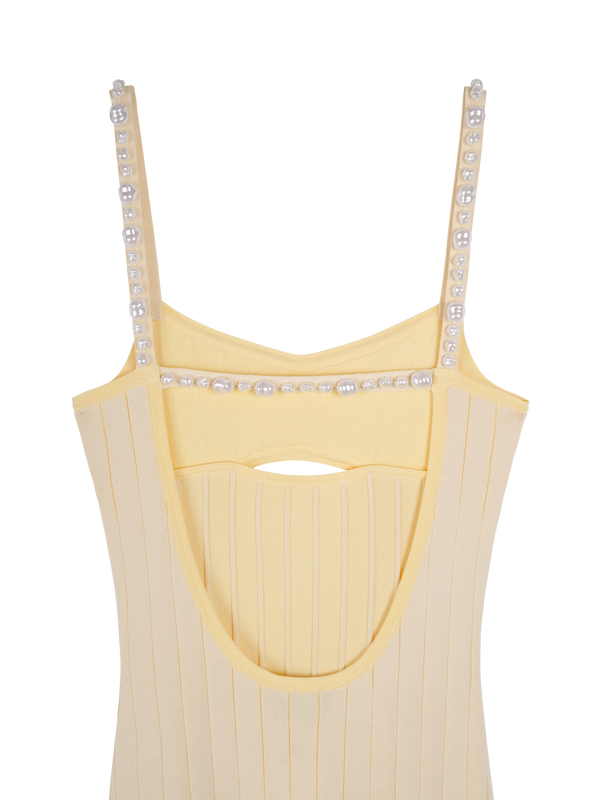 Long dress with beaded back
