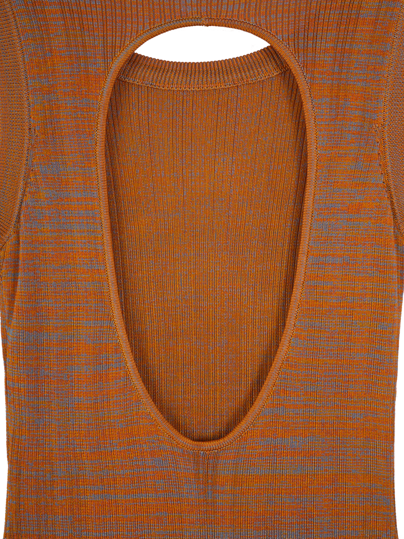 Robe longue en maille dos nu