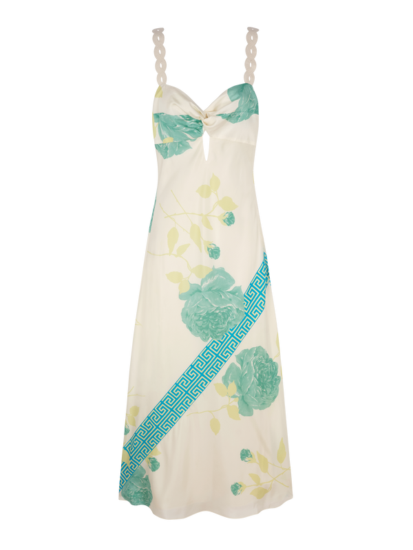 Long patterned silk dress