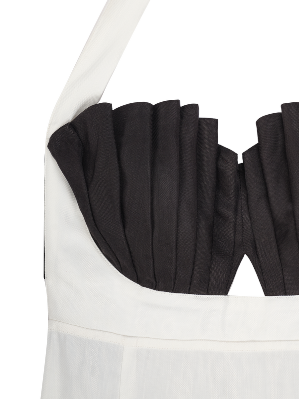 Long strapless shell dress