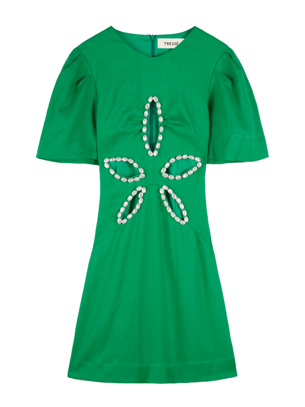 Dress with flower-shaped opening
