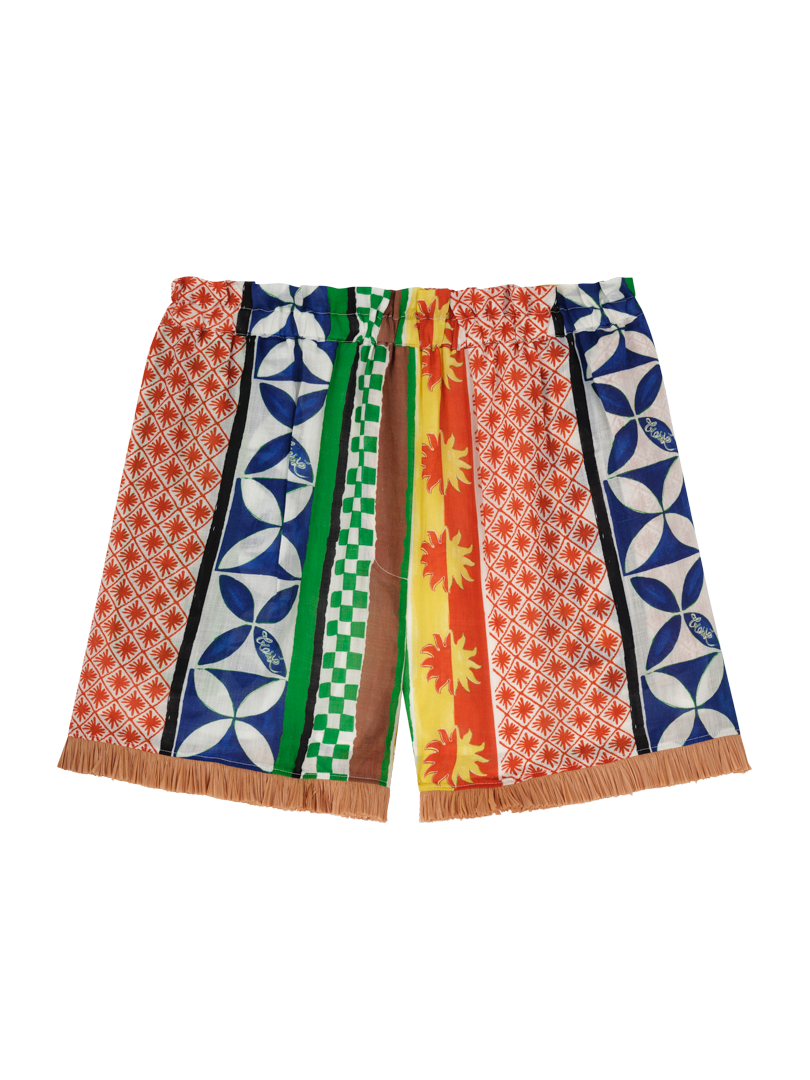 Raffia-trimmed shorts