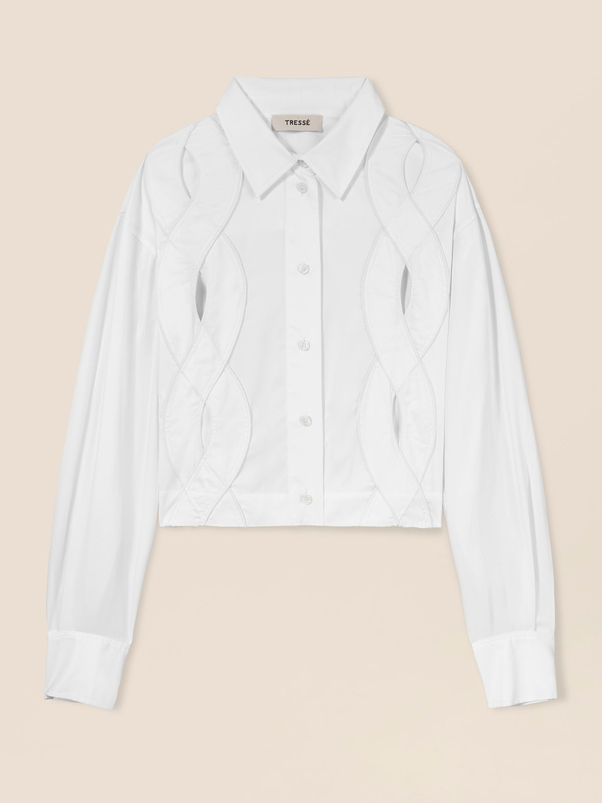 Cropped shirt with openwork braids