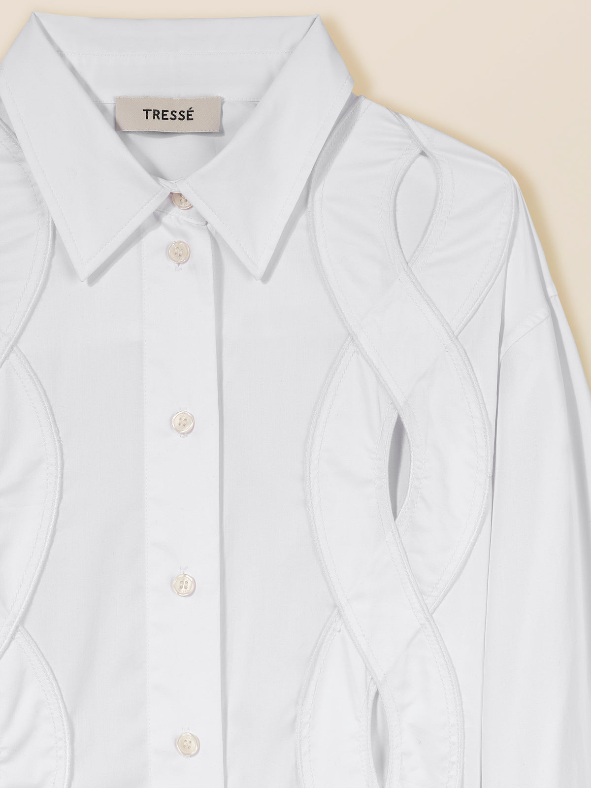 Cropped shirt with openwork braids