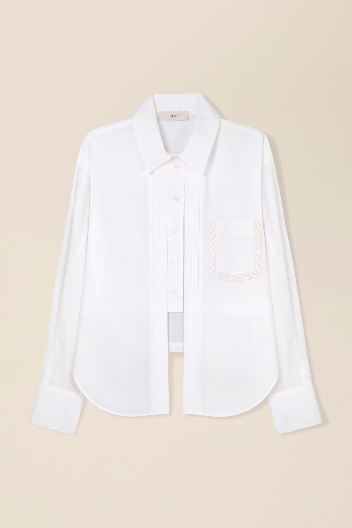 Chemise courte brodée