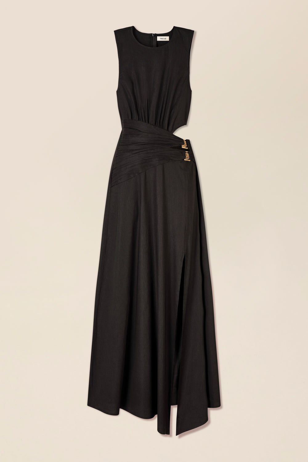 Robe longue à bijoux dorés