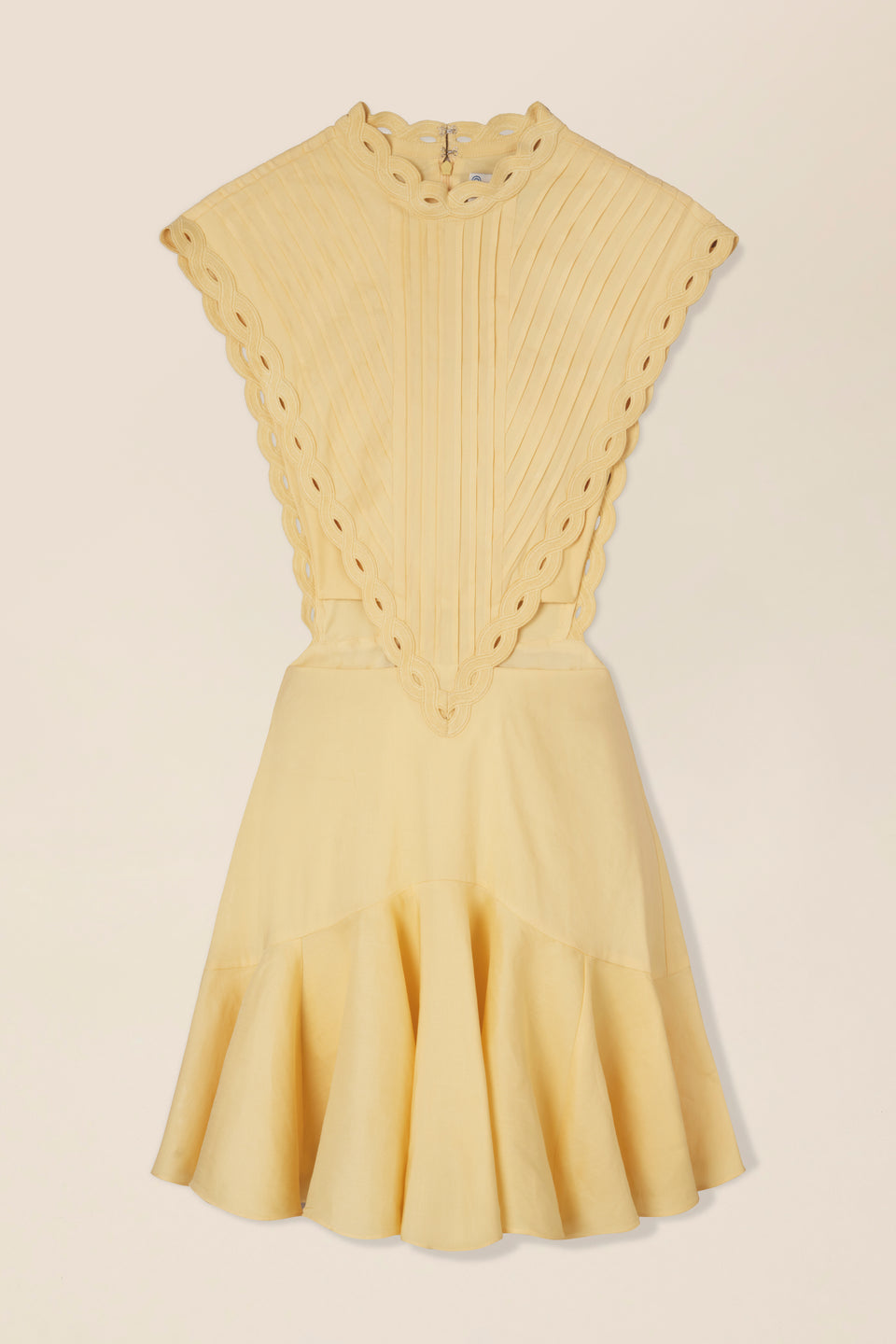 Short dress with braided trim
