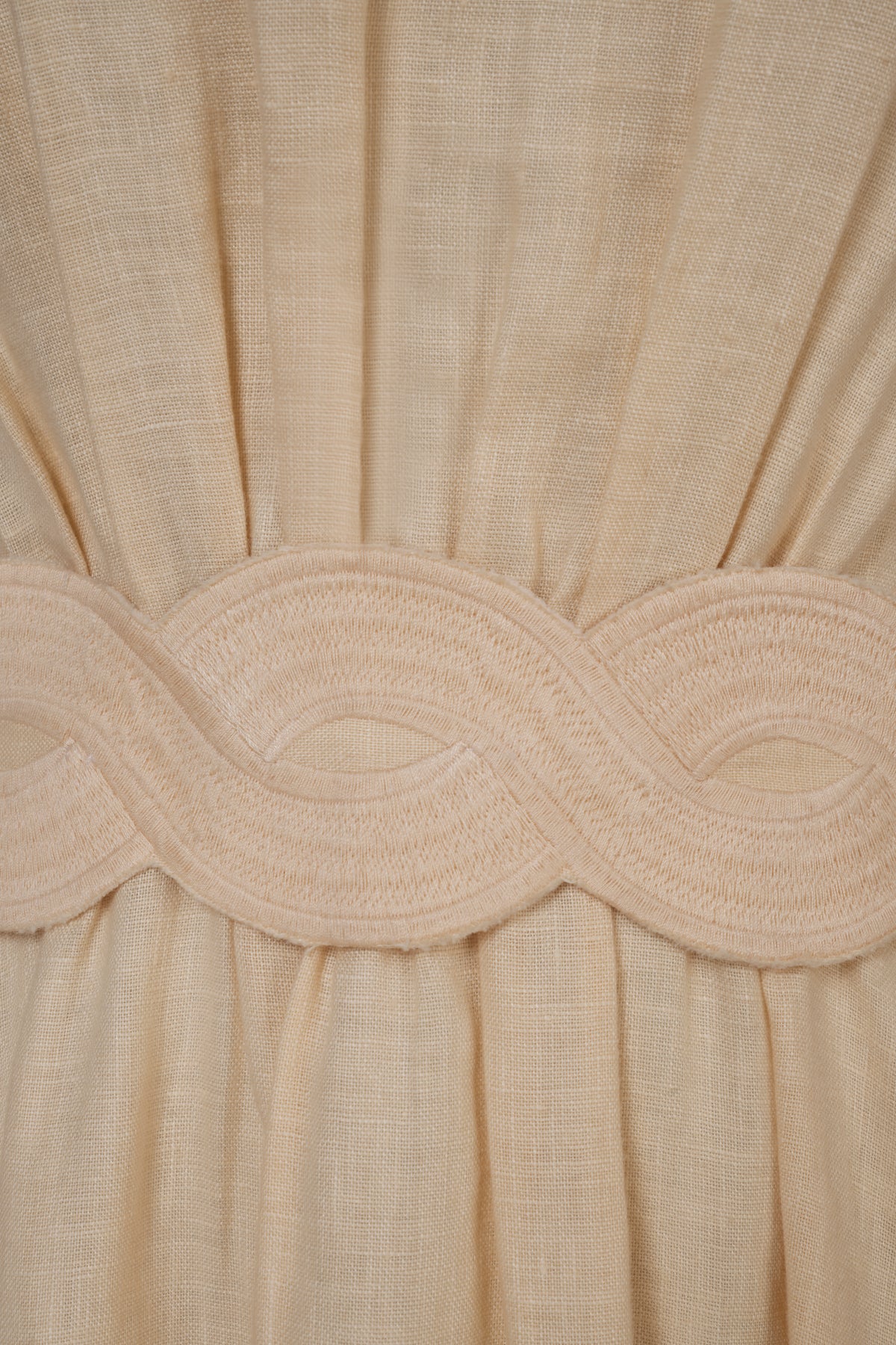Long dress with trim belt
