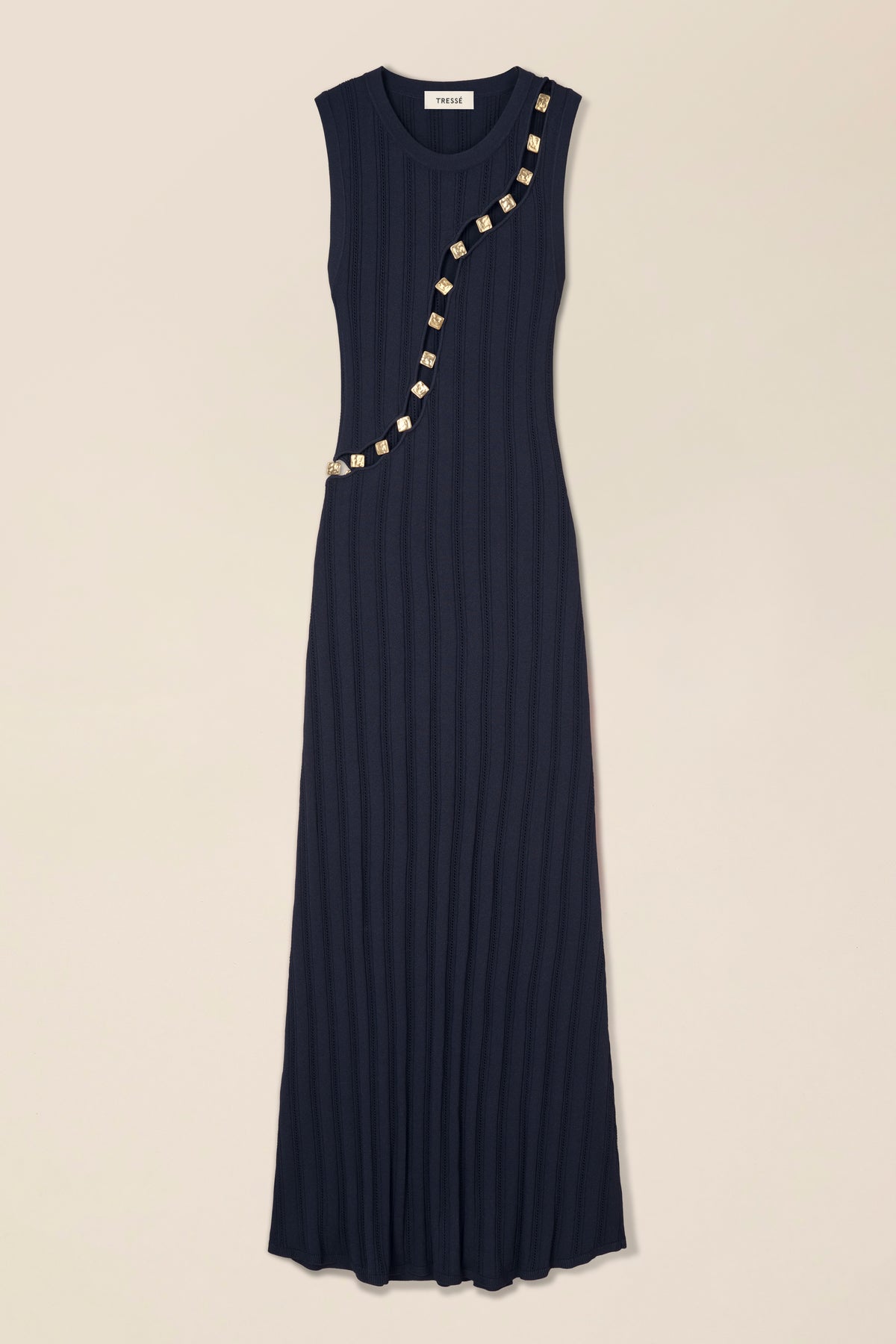 Strickkleid mit goldenen Details