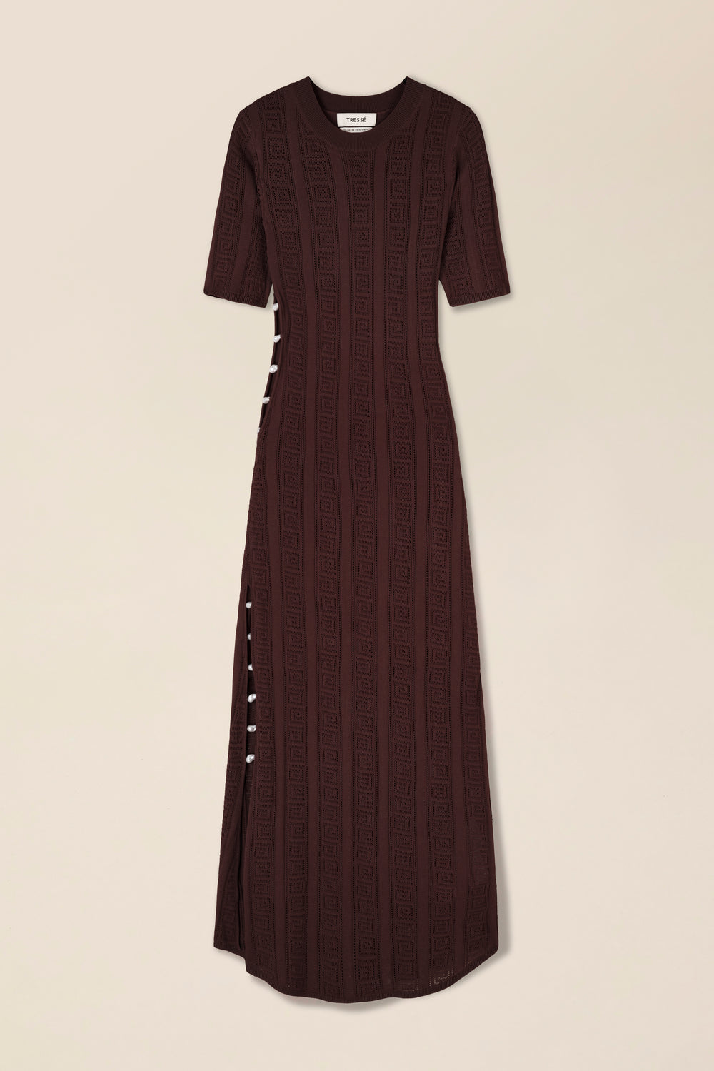 Robe longue à motifs ajourés