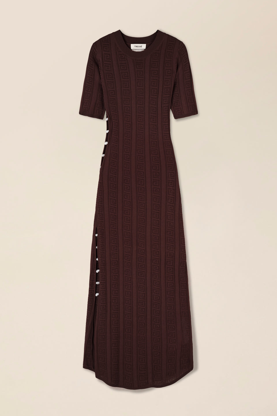 Robe longue à motifs ajourés
