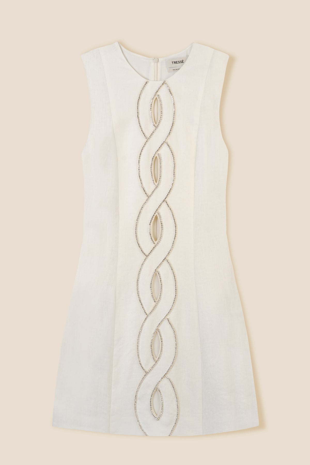 Kurzes Kleid mit écrue tresse