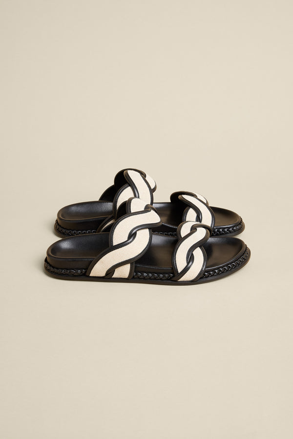 Double braided strap sandals