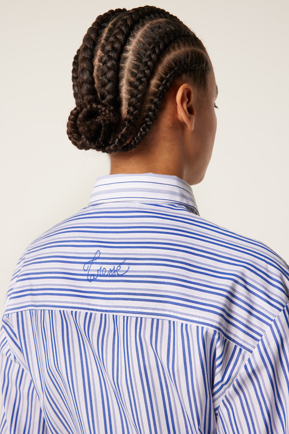 Tie-front striped poplin cropped shirt | Tressé