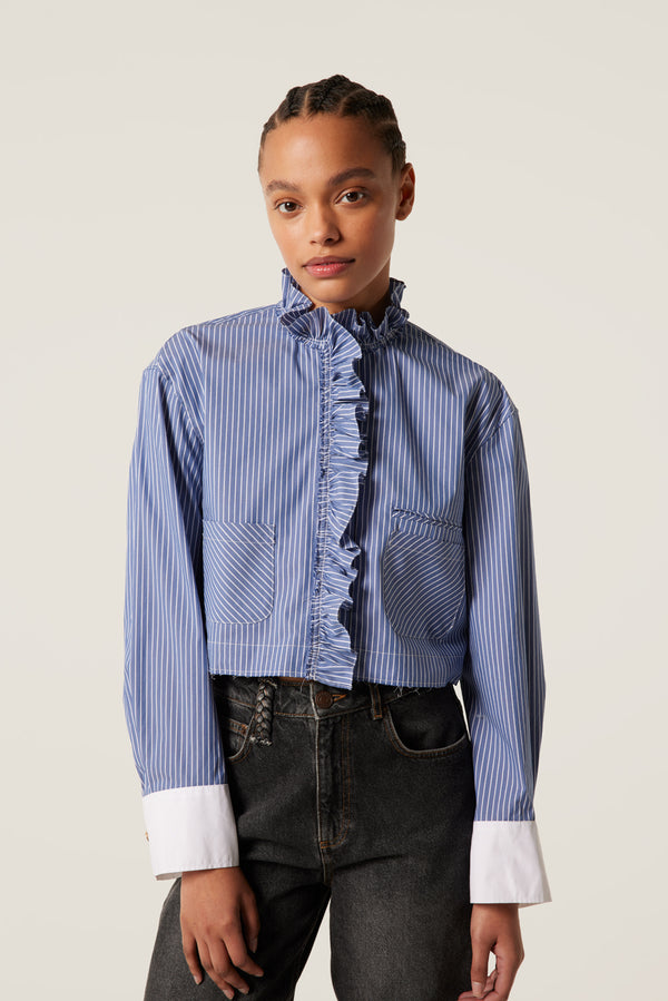 Short ruffled shirt