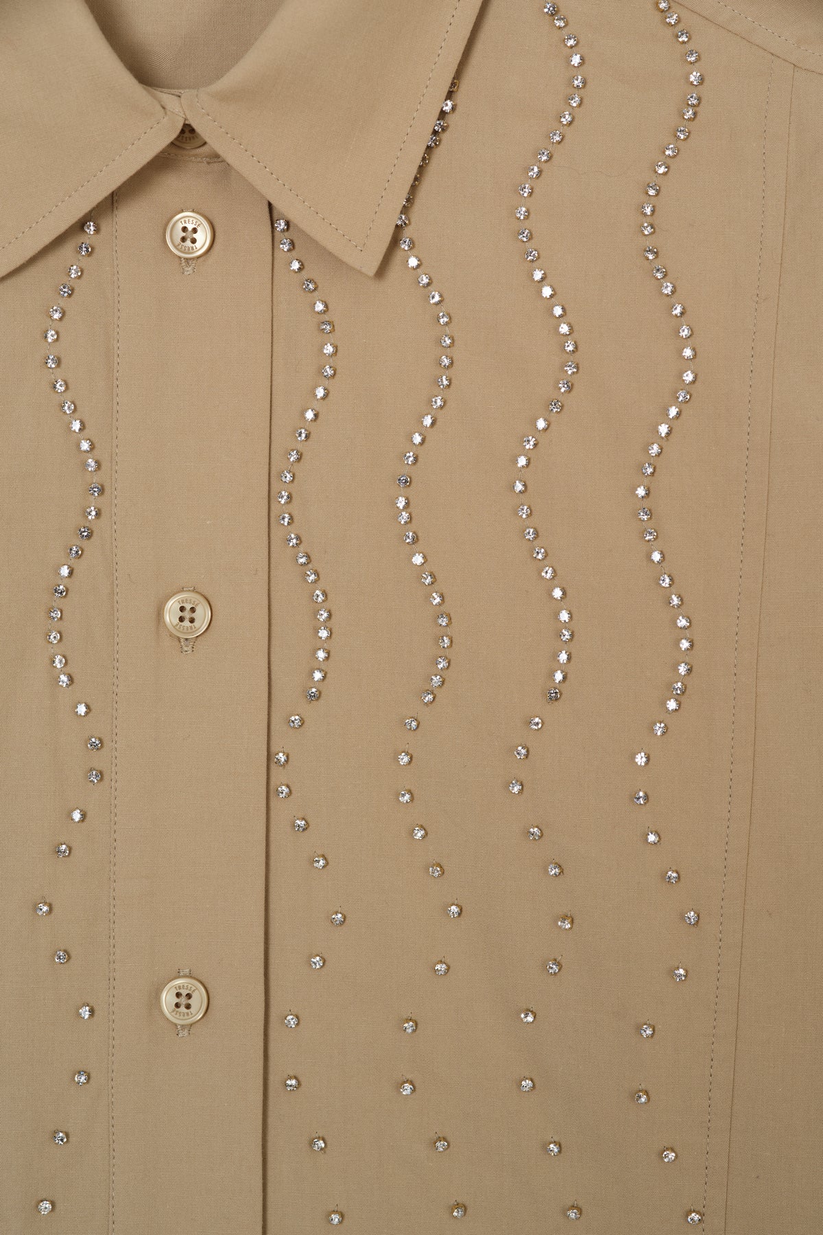 Chemise courte à strass