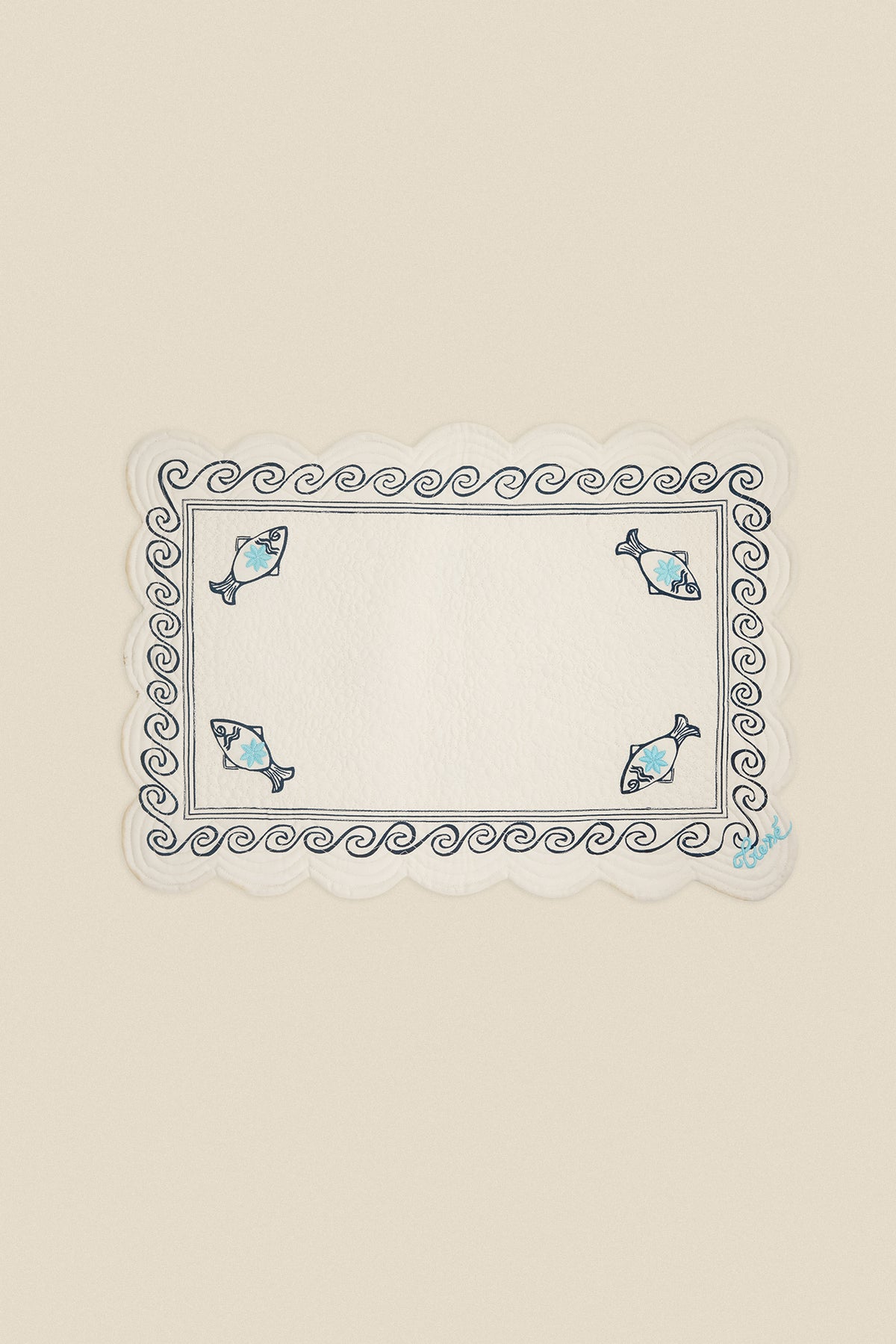 Mantel individual reversible bordado La Mer