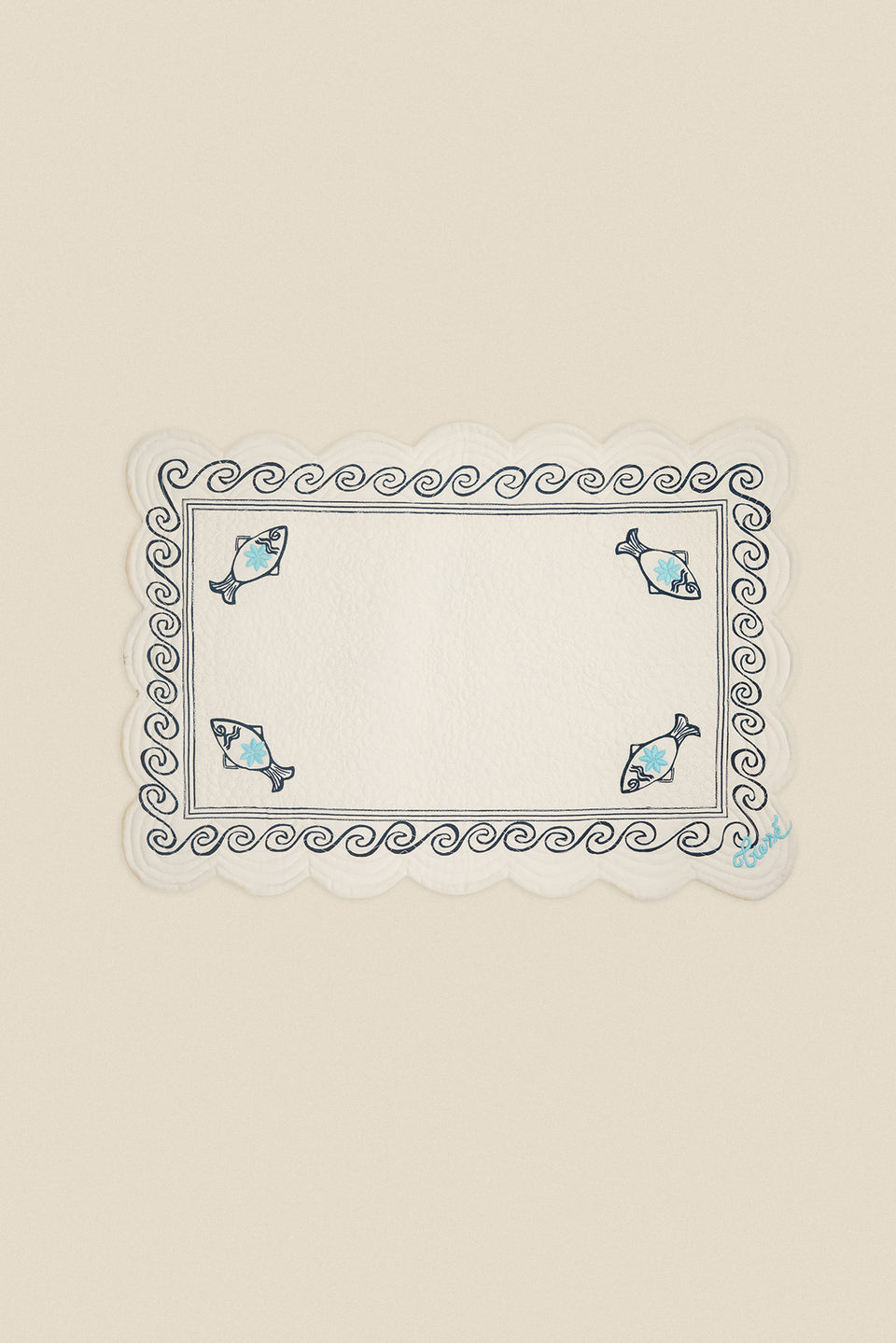 La Mer embroidered reversible placemat