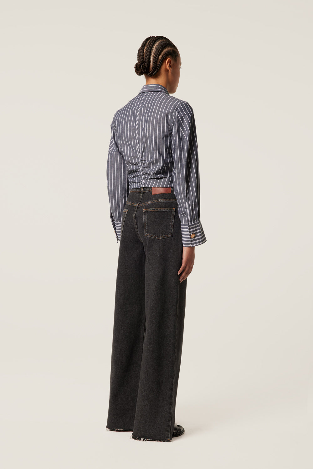 Washed black denim