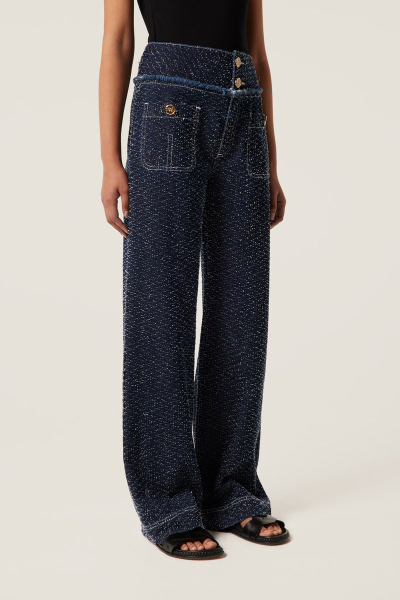 Tweed denim pants