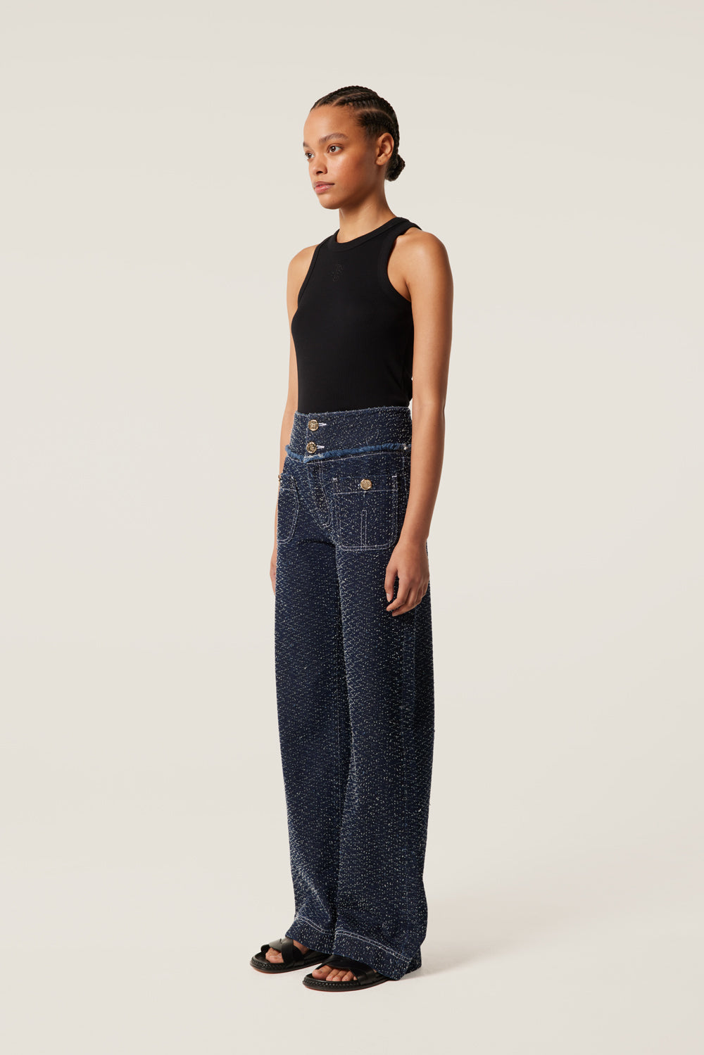 Pantaloni in denim tweed