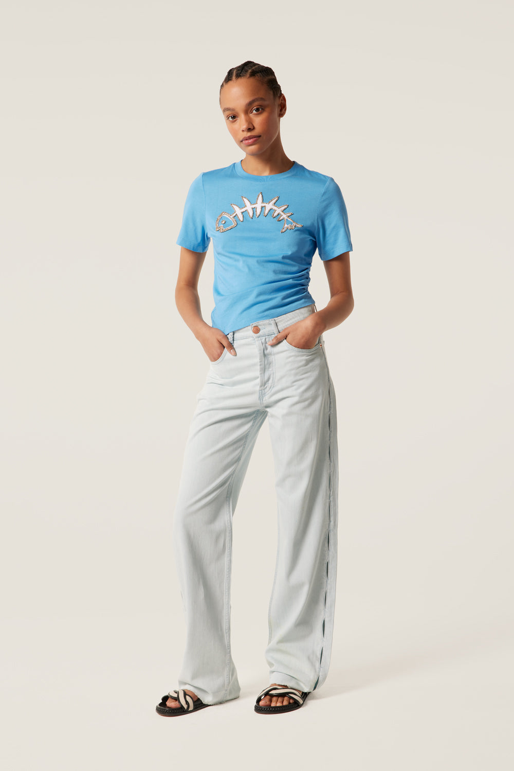 Rhinestone fish T-shirt