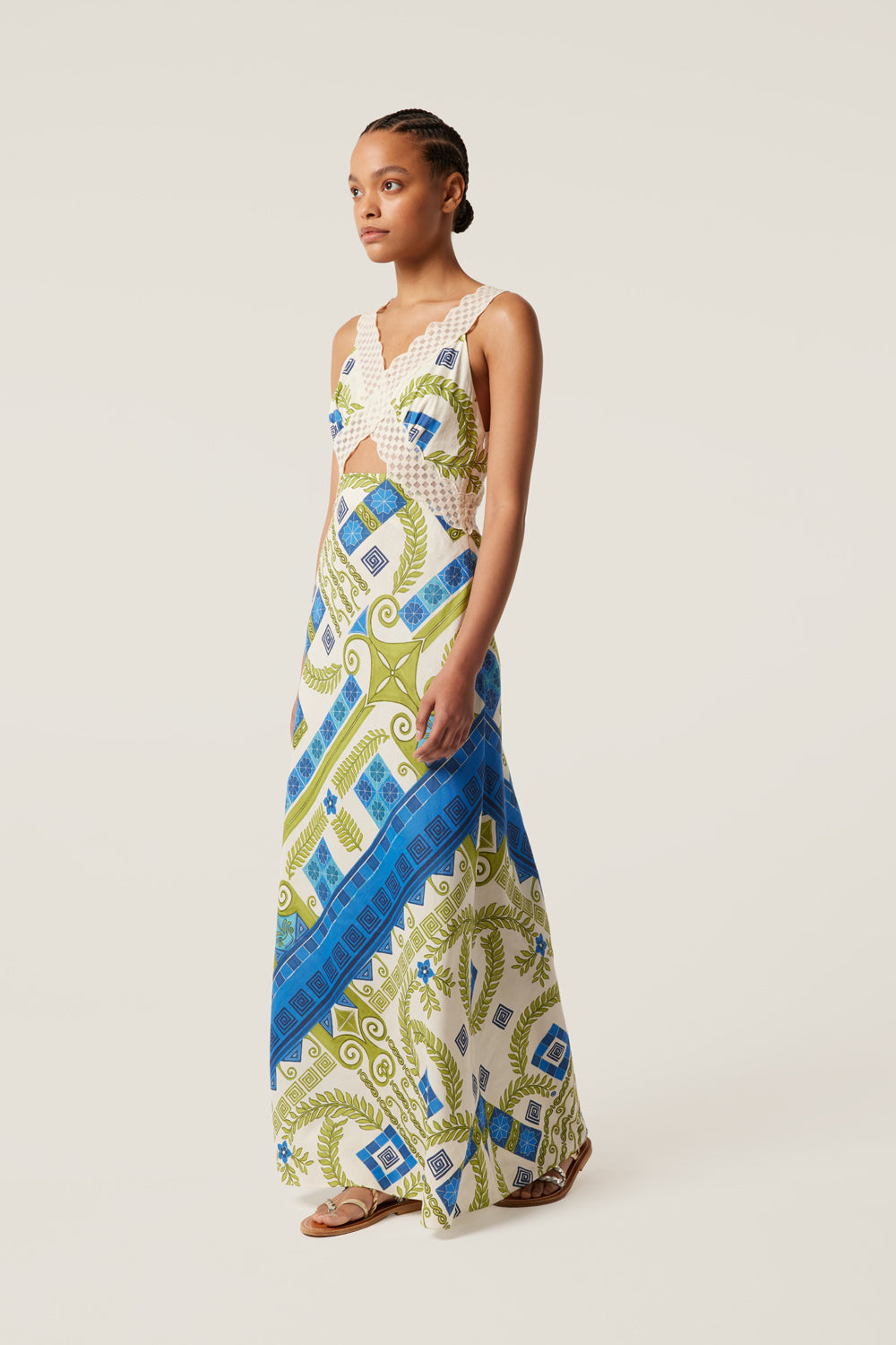 Maxi dress with lace detail