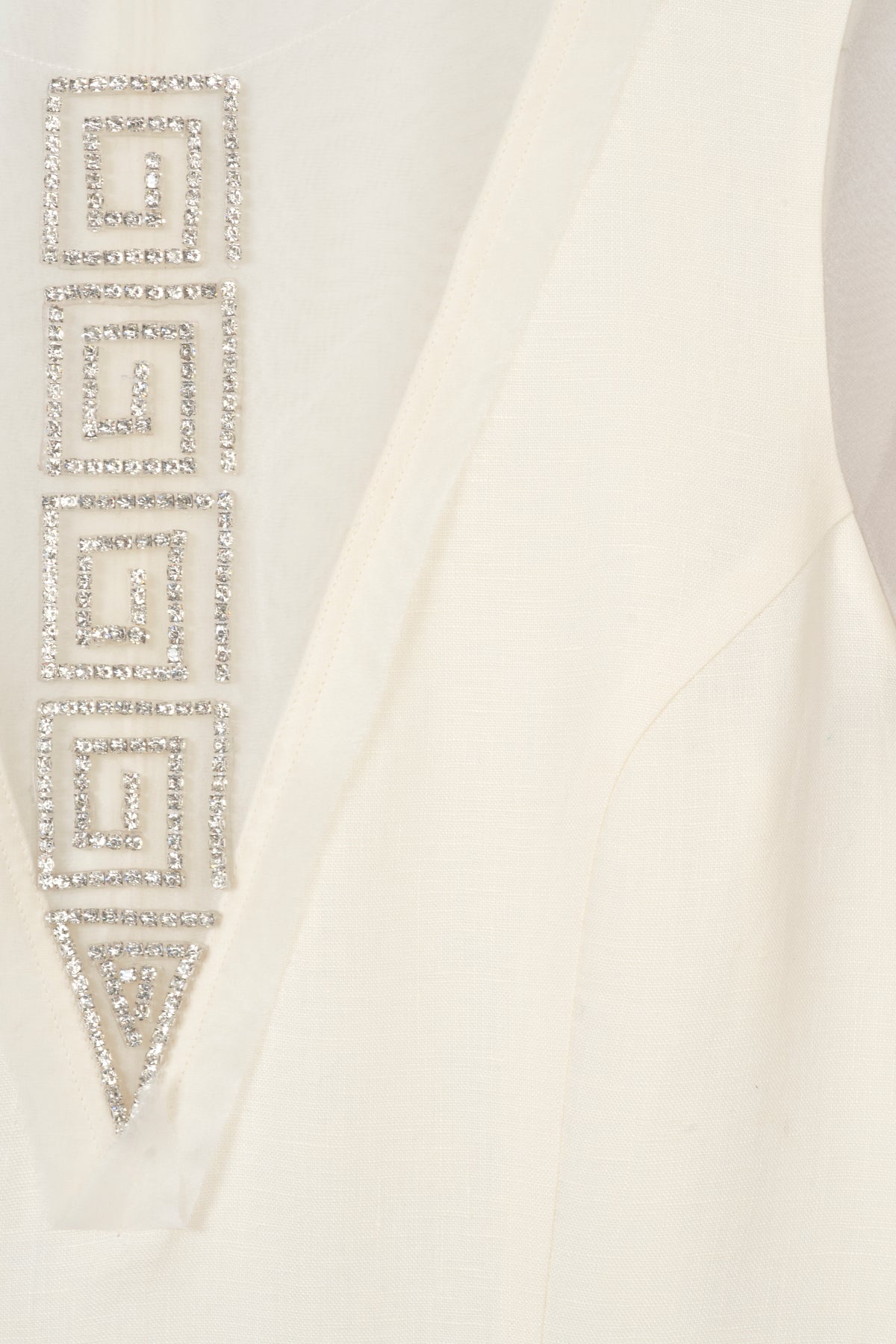 Short dress with rhinestone spirals