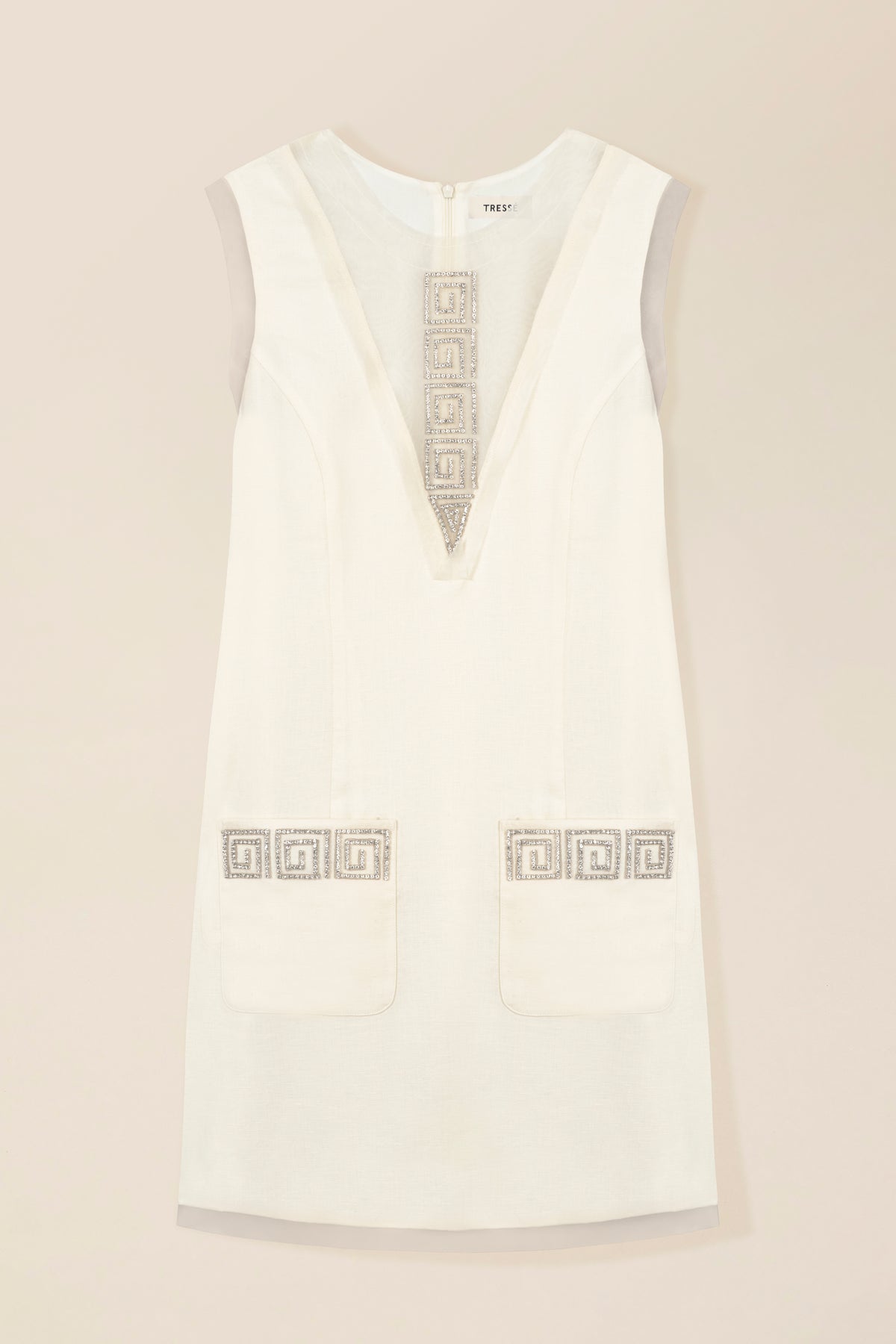 Short dress with rhinestone spirals
