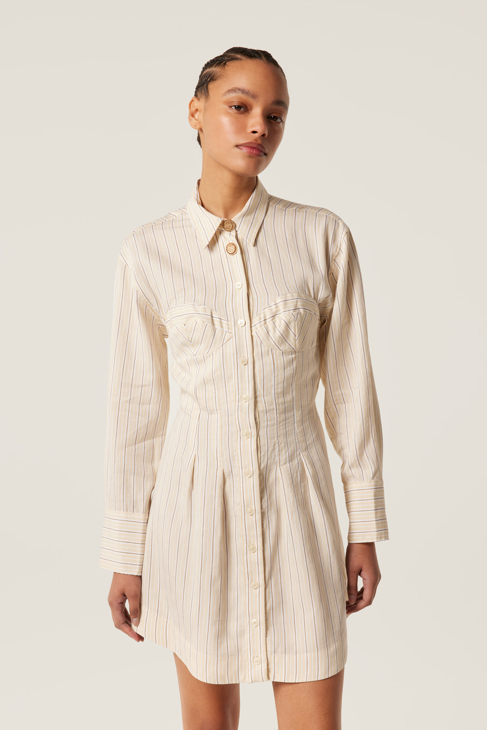 Backless shirt dress