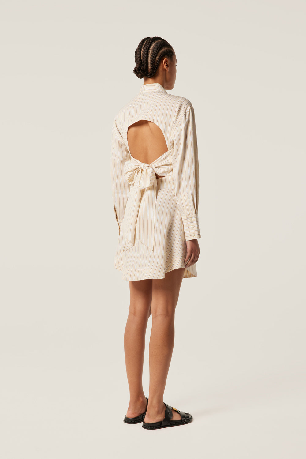 Backless shirt dress