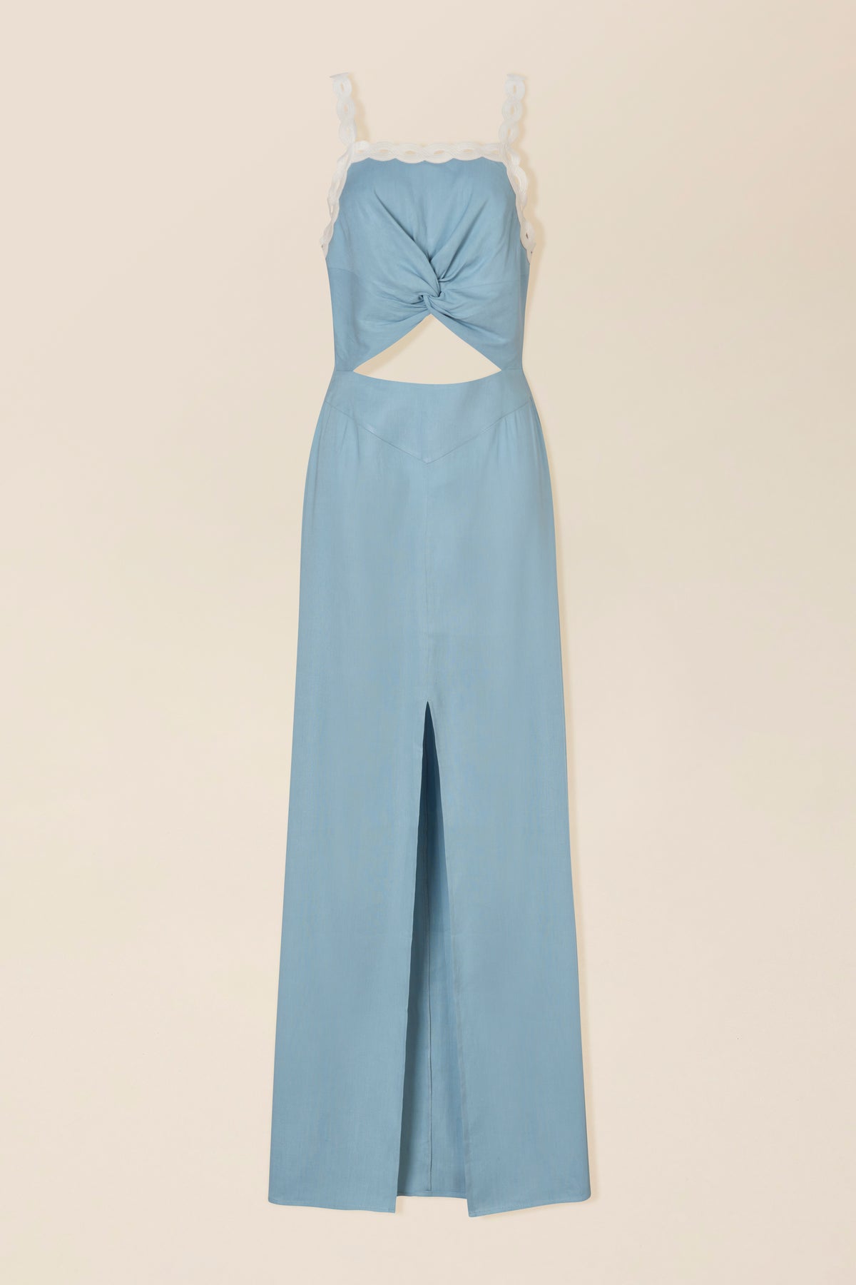 Robe longue fendue milieu devant