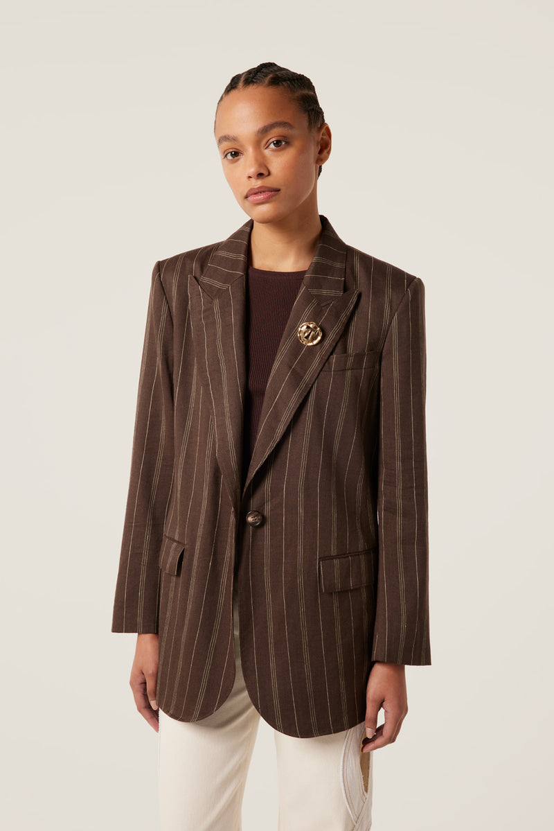 Striped suit jacket