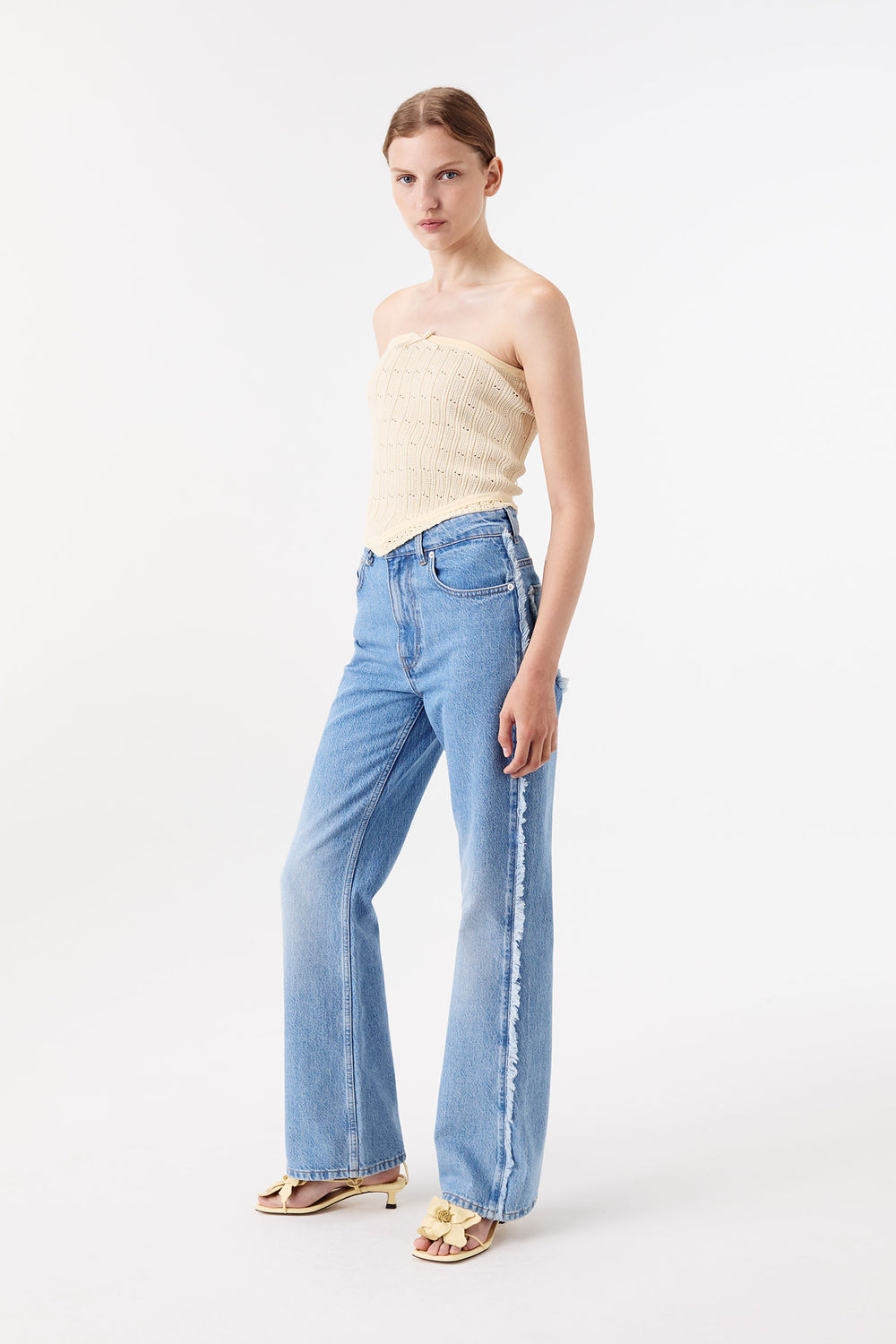 Denim droit à franges