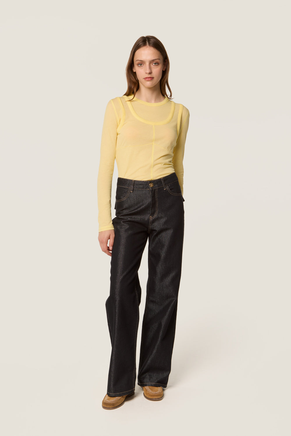 Sheer jersey t-shirt