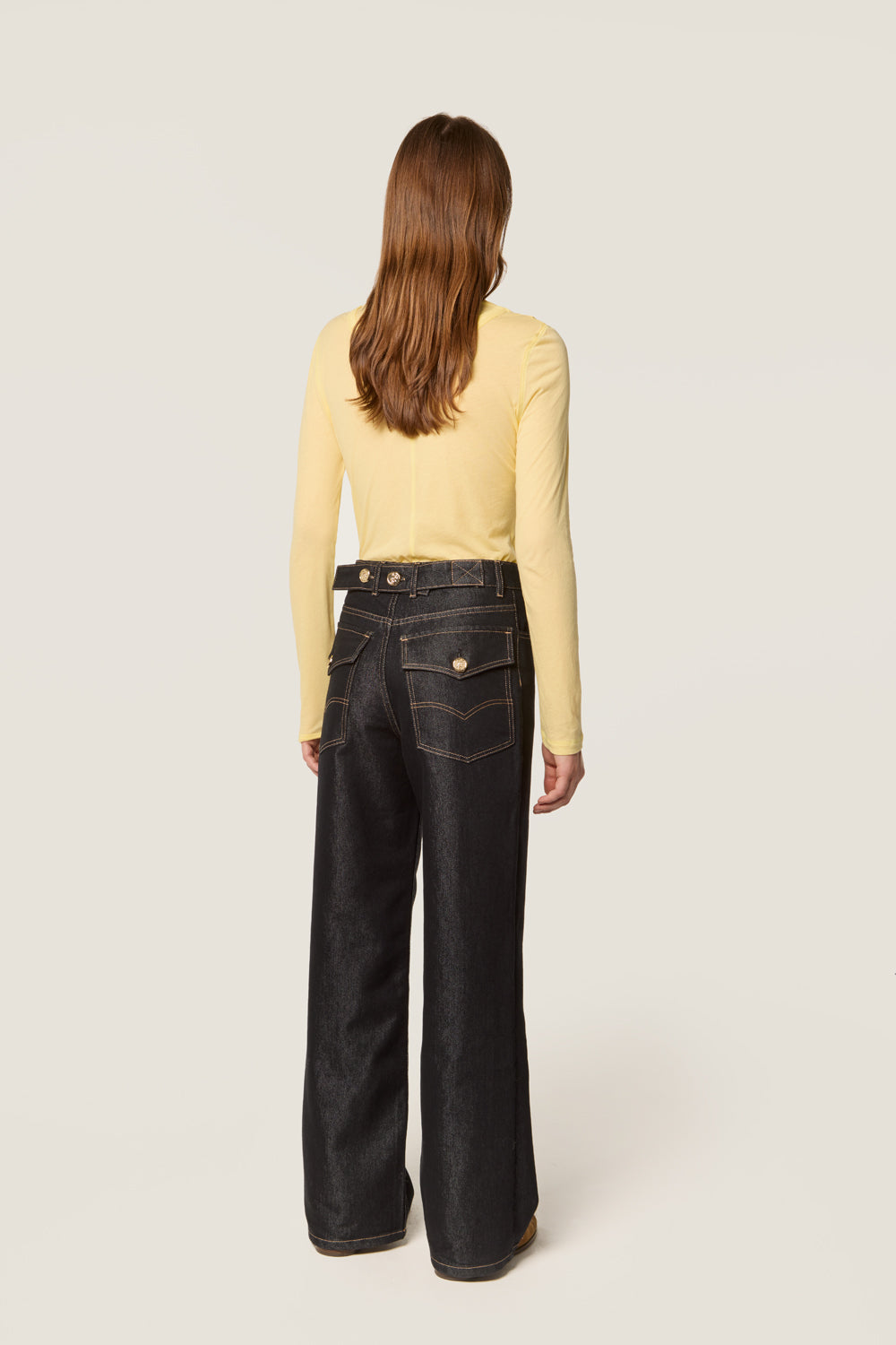 Denim en toile brillante