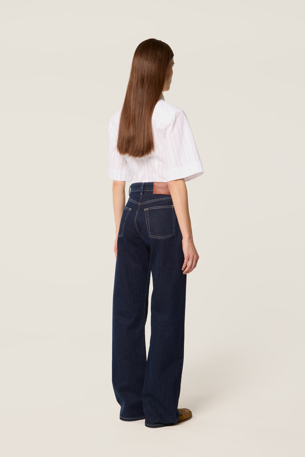 Striped canvas denim