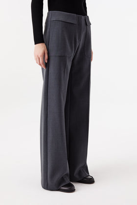 Tailored trousers with patch pockets