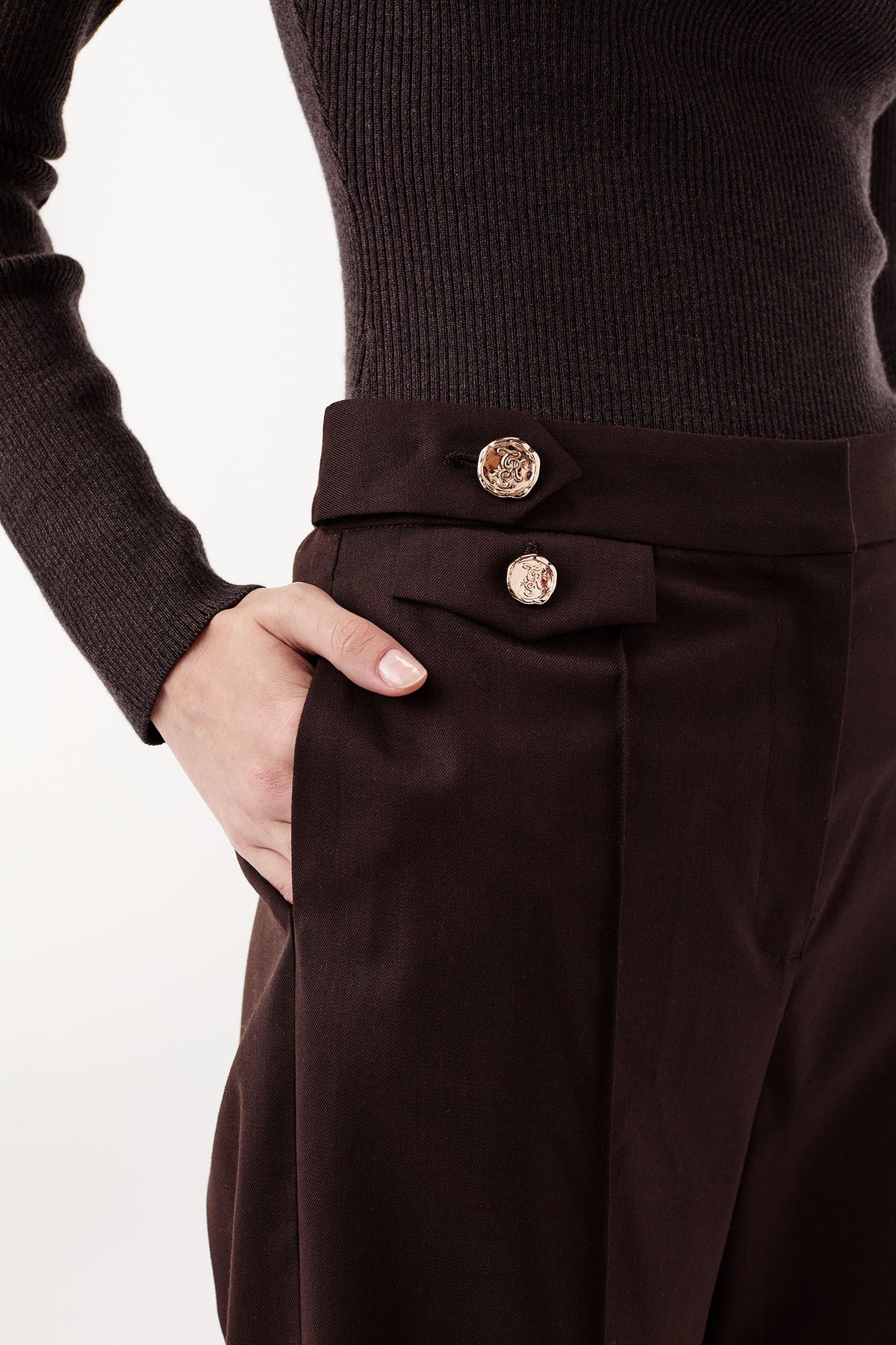 Pantalon de tailleur à plis