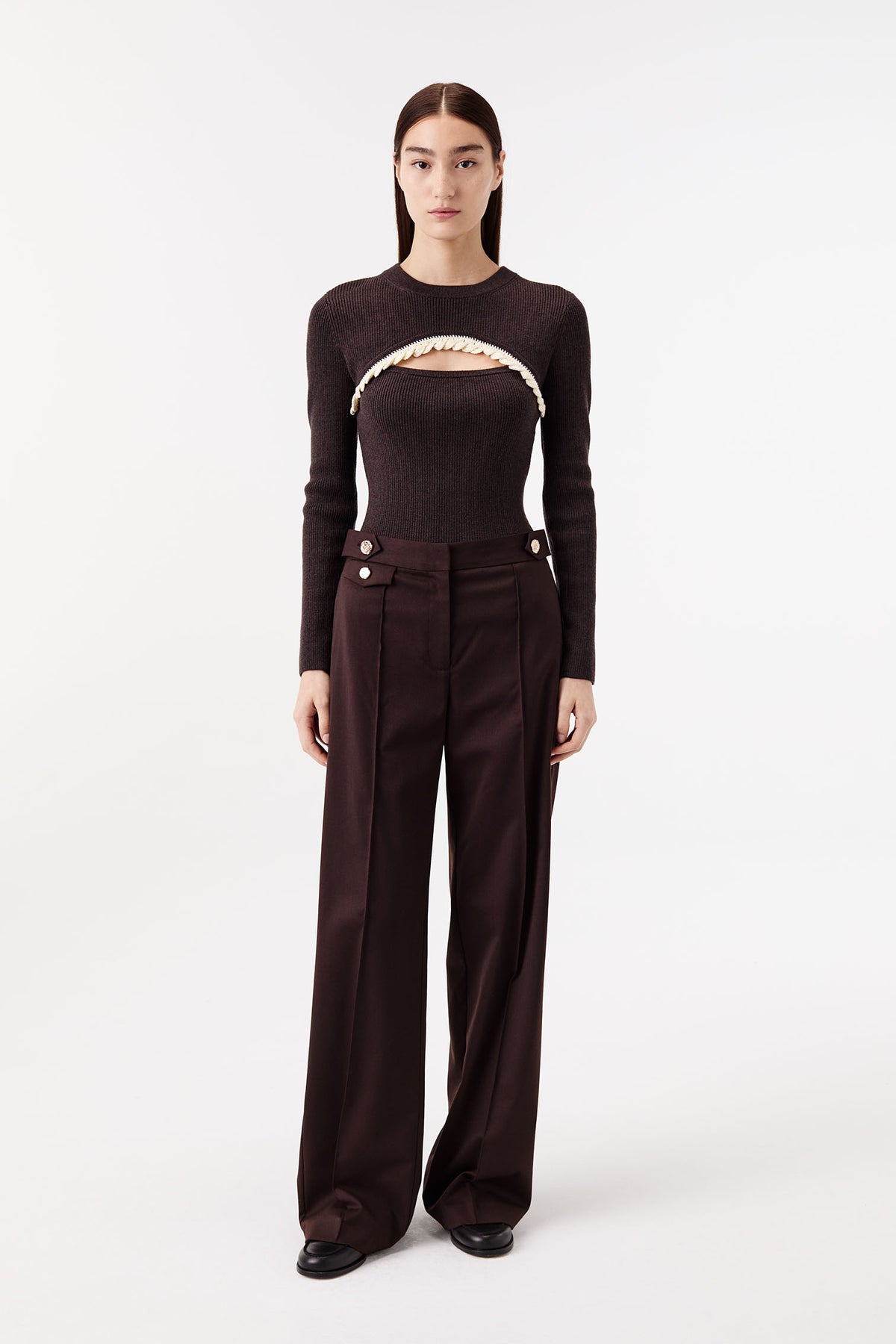 Pantalon de tailleur à plis