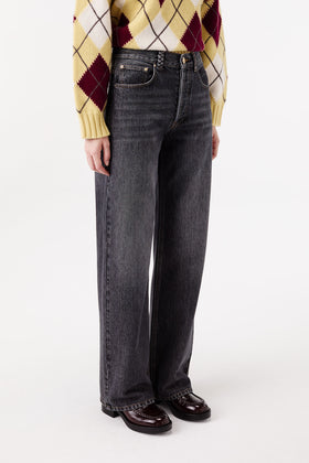 Anthracite denim with back jewelry detail
