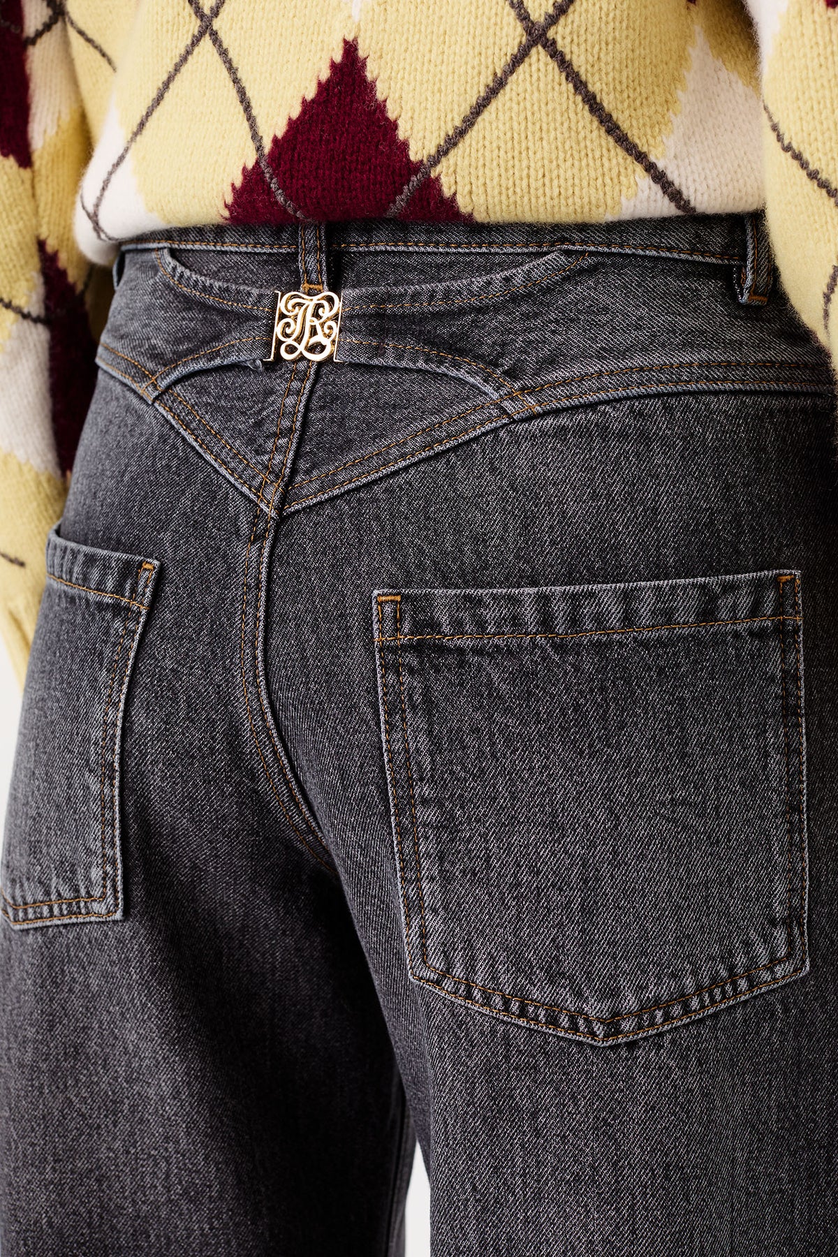 Anthracite denim with back jewelry detail