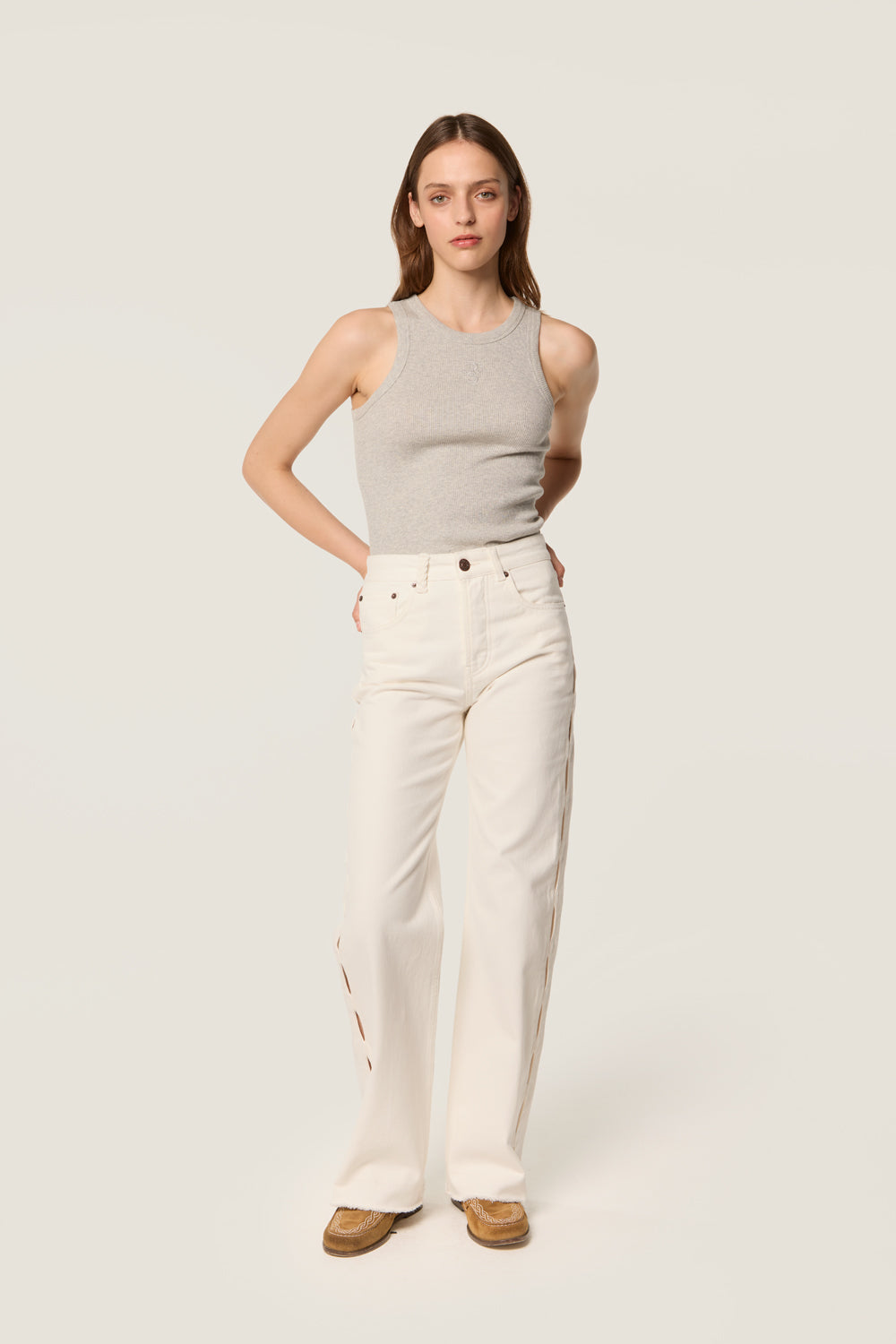 White canvas denim