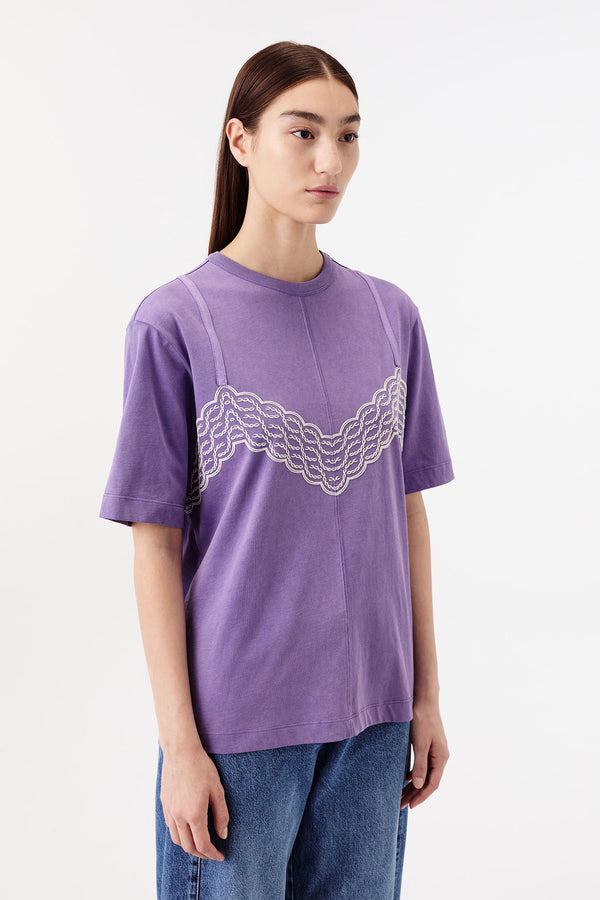 T-shirt with a lace-top look