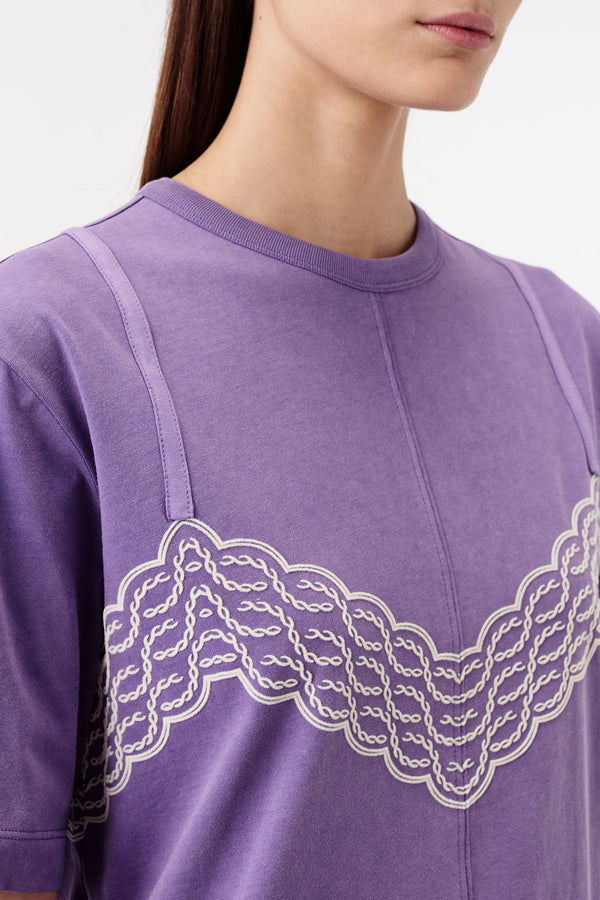 T-shirt with a lace-top look