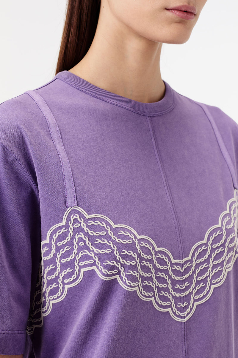 T-shirt with a lace-top look