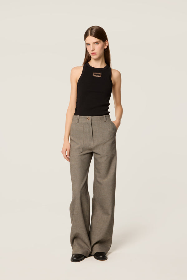 Tailored trousers with patch pockets