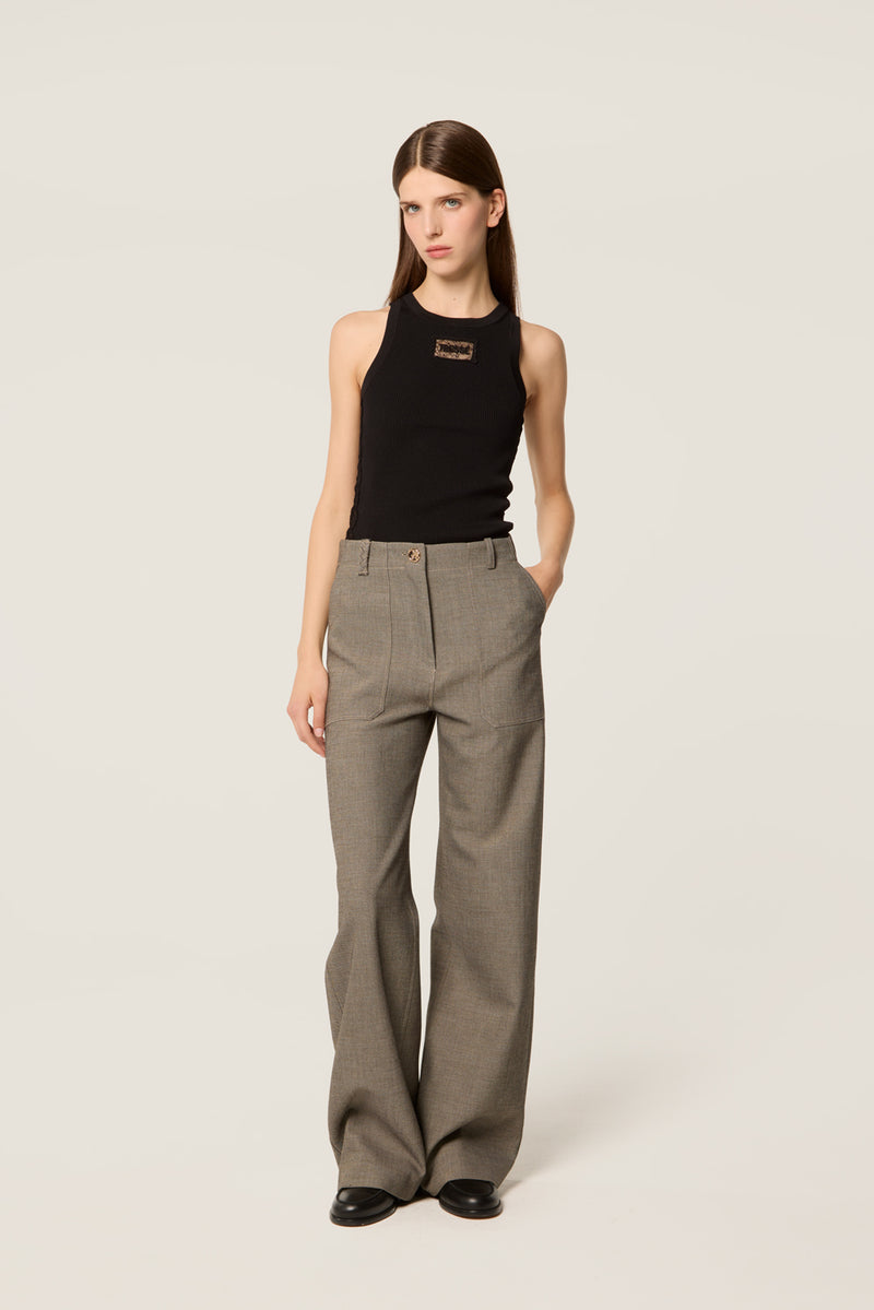 Tailored trousers with patch pockets