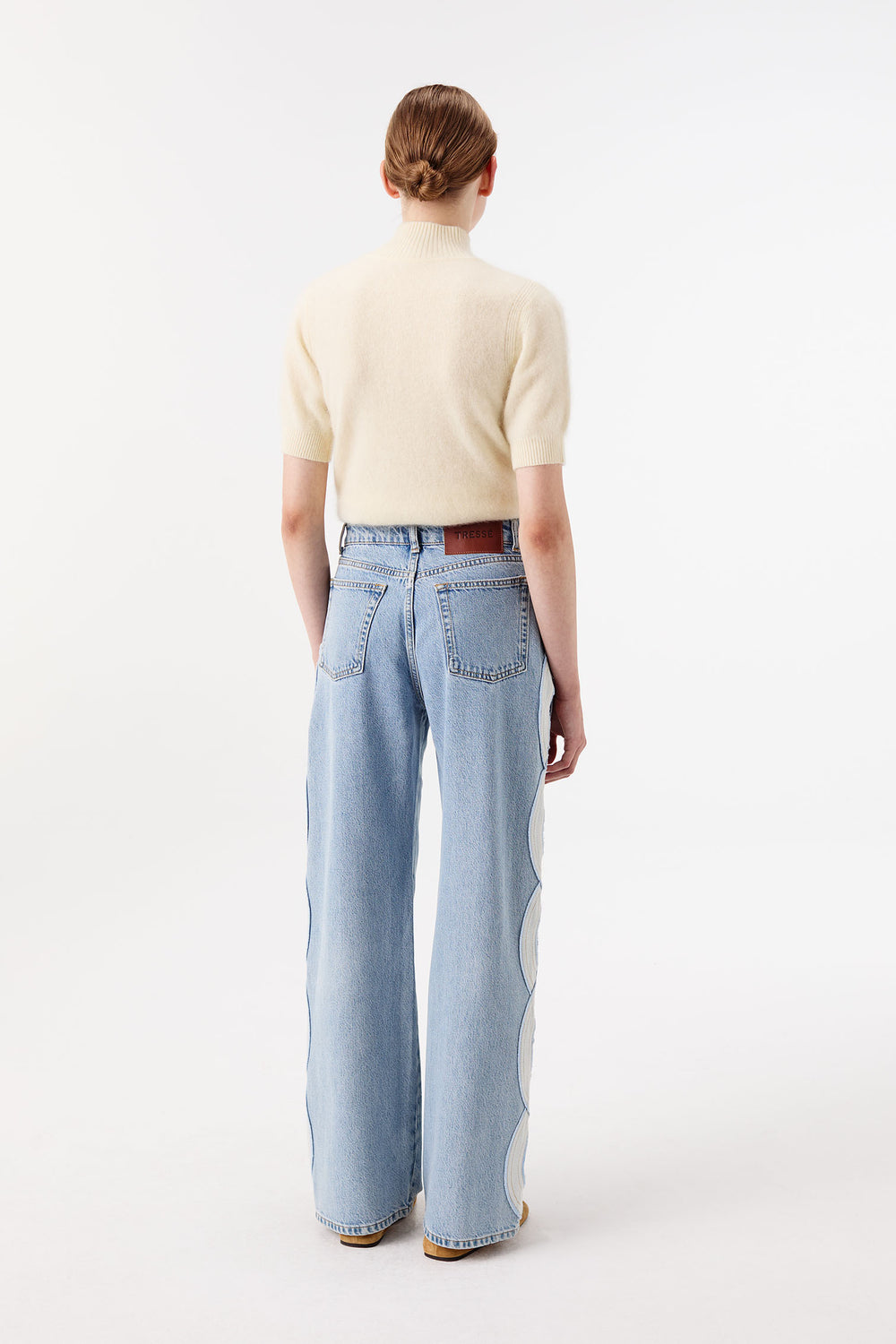 Light denim with braid opening