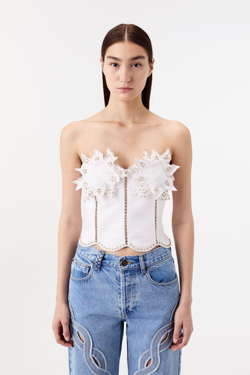 Bustier à poitrine ornée de fleurs
